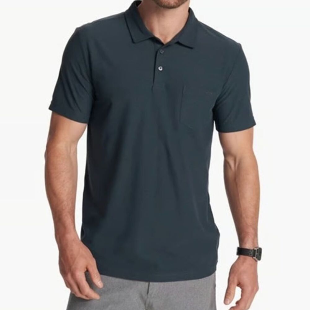 Men Vuori Ace Polo Shirt Indigo Extra Large Casual Athleisure Golf Athletic
